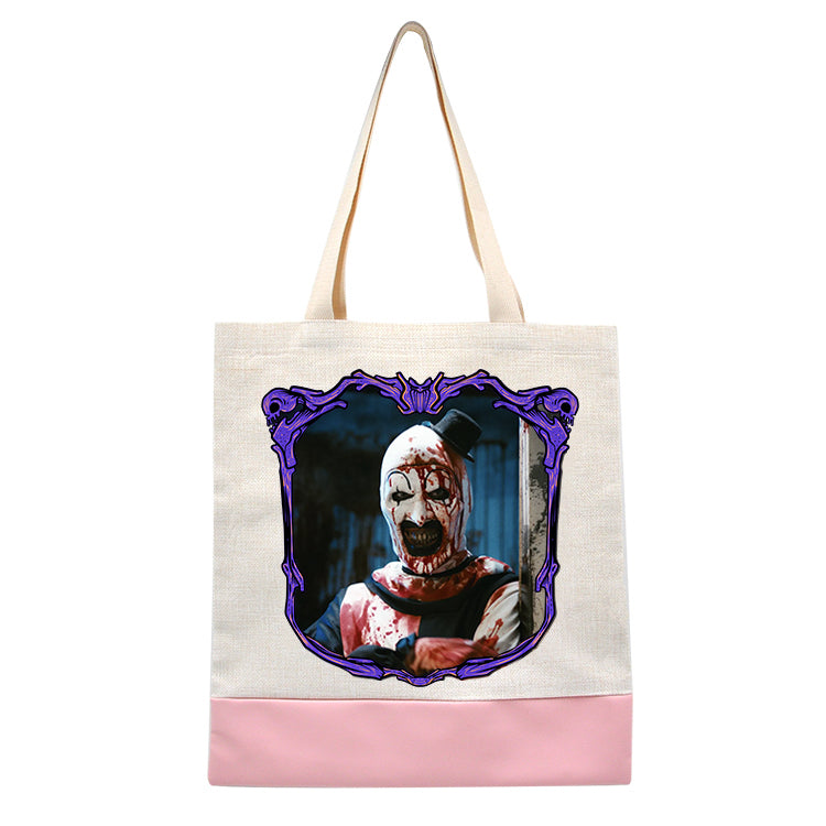 Terrifier - Art the Clown - Shopping Tote Bag - Tote Bag - Horror Movie - Halloween - Creepy - Shopping Bag - Black or Pink