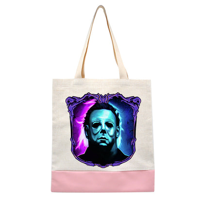 Michael Myers Neon - Halloween - Shopping Tote Bag - Tote Bag - Horror Movie - Halloween - Creepy - Shopping Bag - Black or Pink