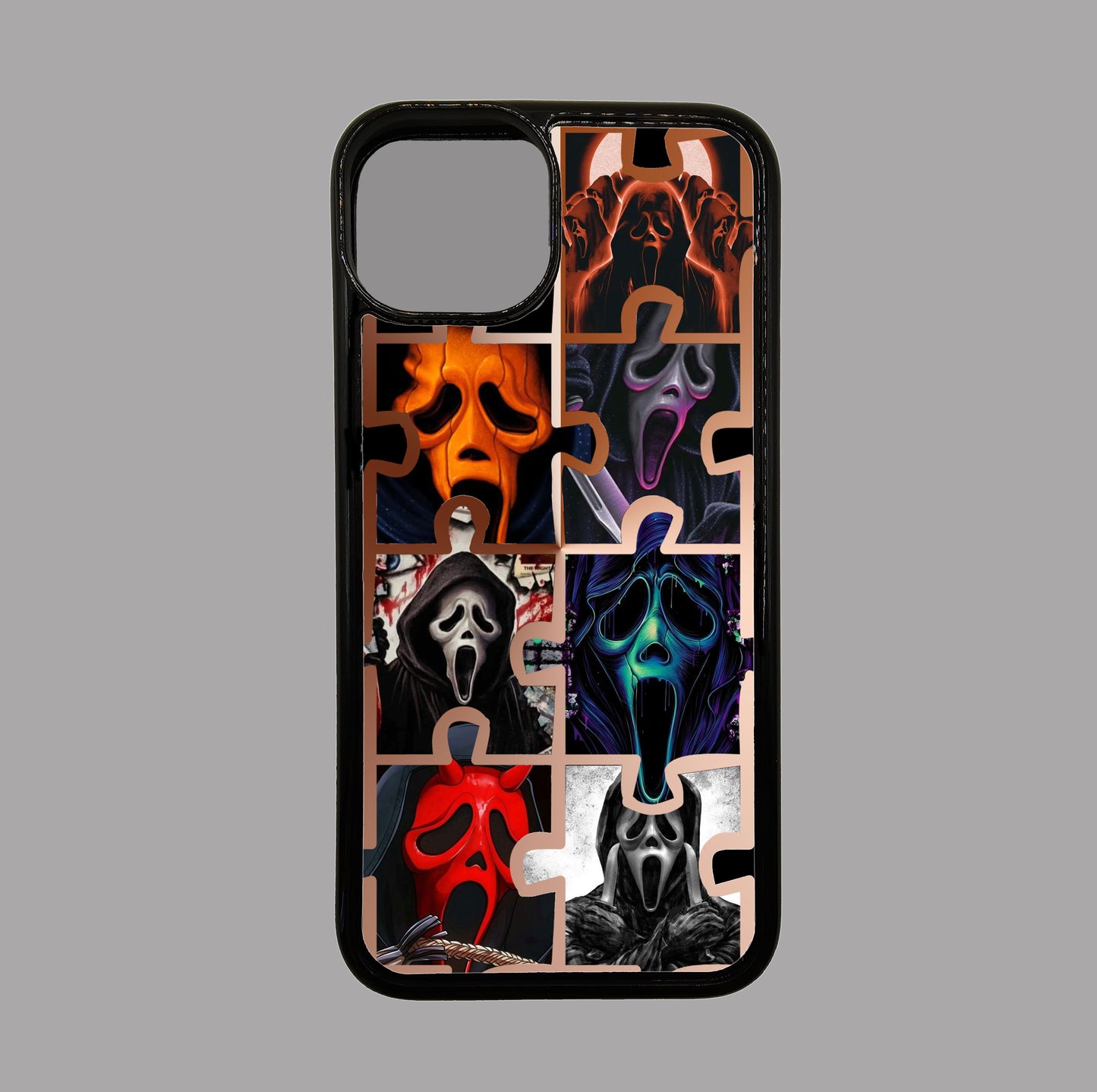 Scream Ghost Face Puzzle Collage Jigsaw - Horror flexible iPhone Case - Halloween - Creepy - Spooky - Scary