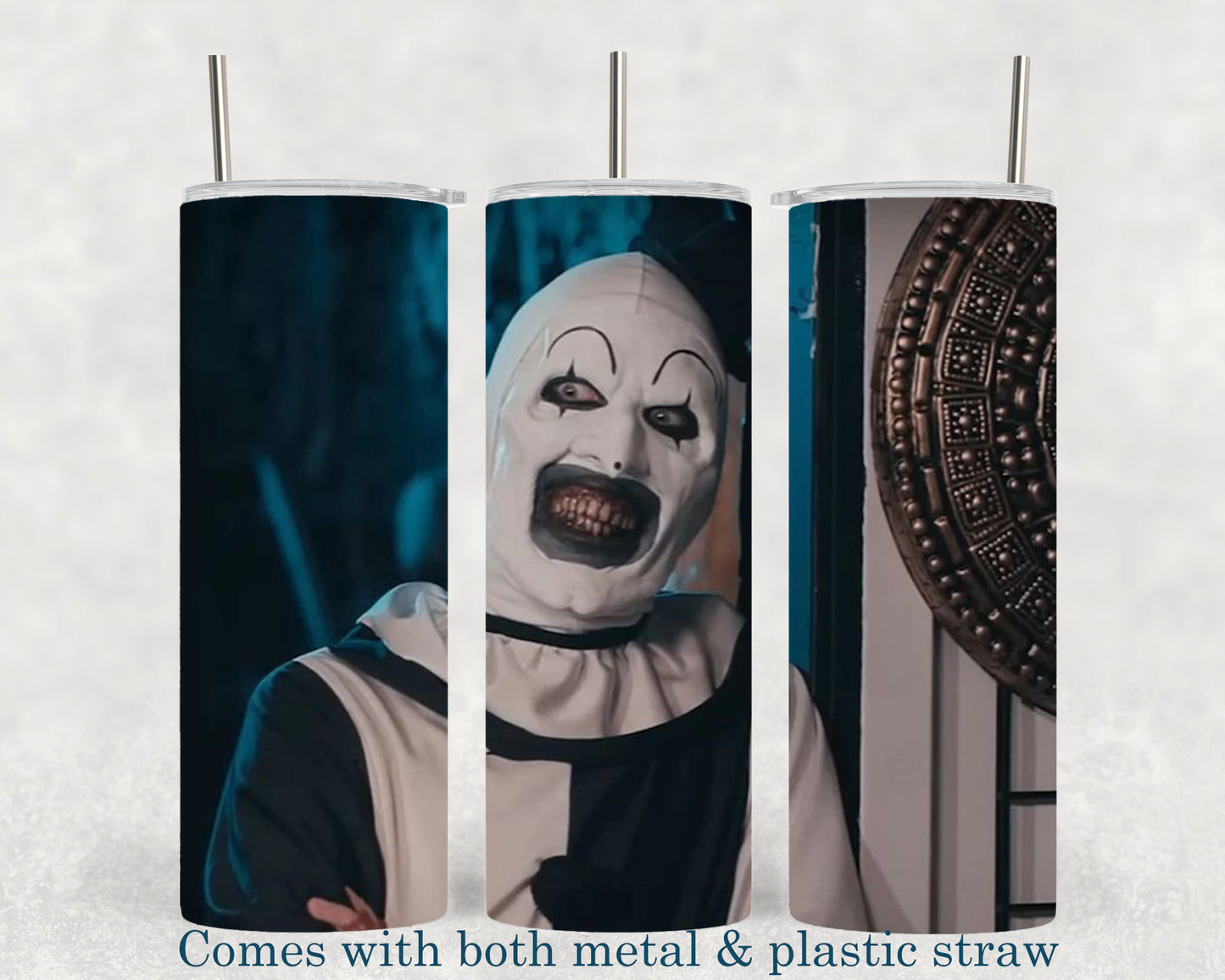 Terrifier - Art the Clown - Horror Movie Character - 20oz Tumbler - Halloween - Creepy - Spooky - Scary - Novelty - Tumbler